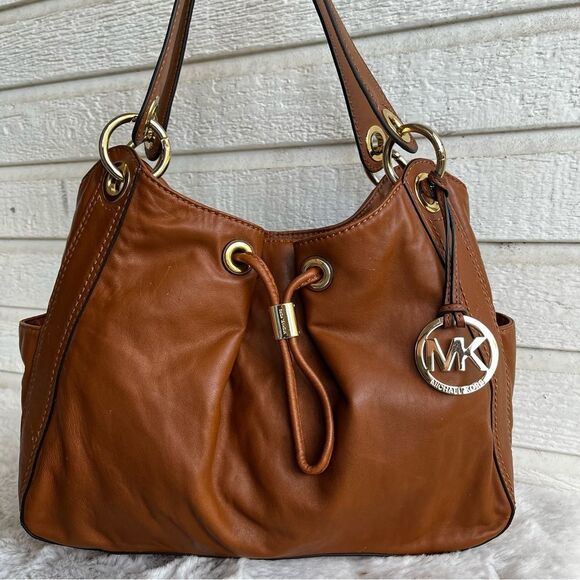 MICHAEL KORS Acorn Lamb Leather Fulton Lillie Bedford Hobo Shoulder Bag - Picture 1 of 11